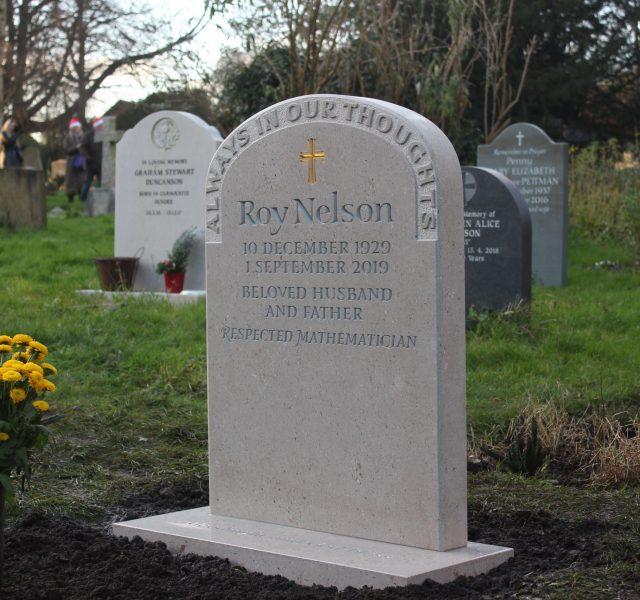 Light grey cremation headstone design