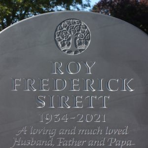Slate Headstone with carved tree on it